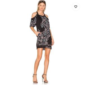 Revolve Ella Moss Floral Cold Shoulder Dress Feminine Resort Wear Boho Modern
